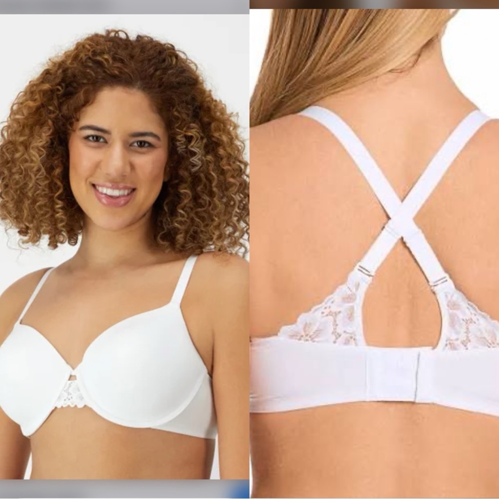 * NWT Maidenform T-shirt smart zonecups convertible straps white Bra 40DD